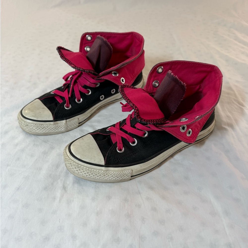 Converse Black and Pink High-Tops